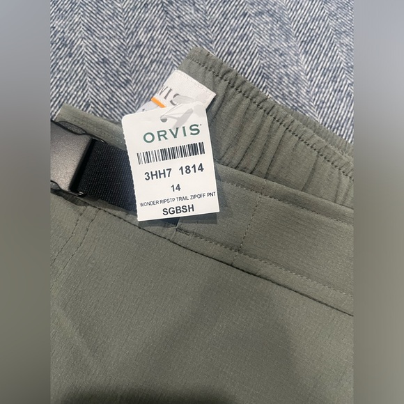 Orvis Wonder Ripstop Trail Zip-Off Pants | size 14 | color sagebrush - Picture 4 of 11